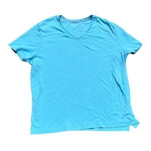 KIM RODGERS Blue Short Sleeve V-Neck T-shirt Size XXL